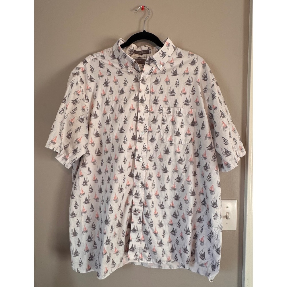 Daniel Cremieux Signature Collection Mens XL Sailboat Print Cotton Button Down